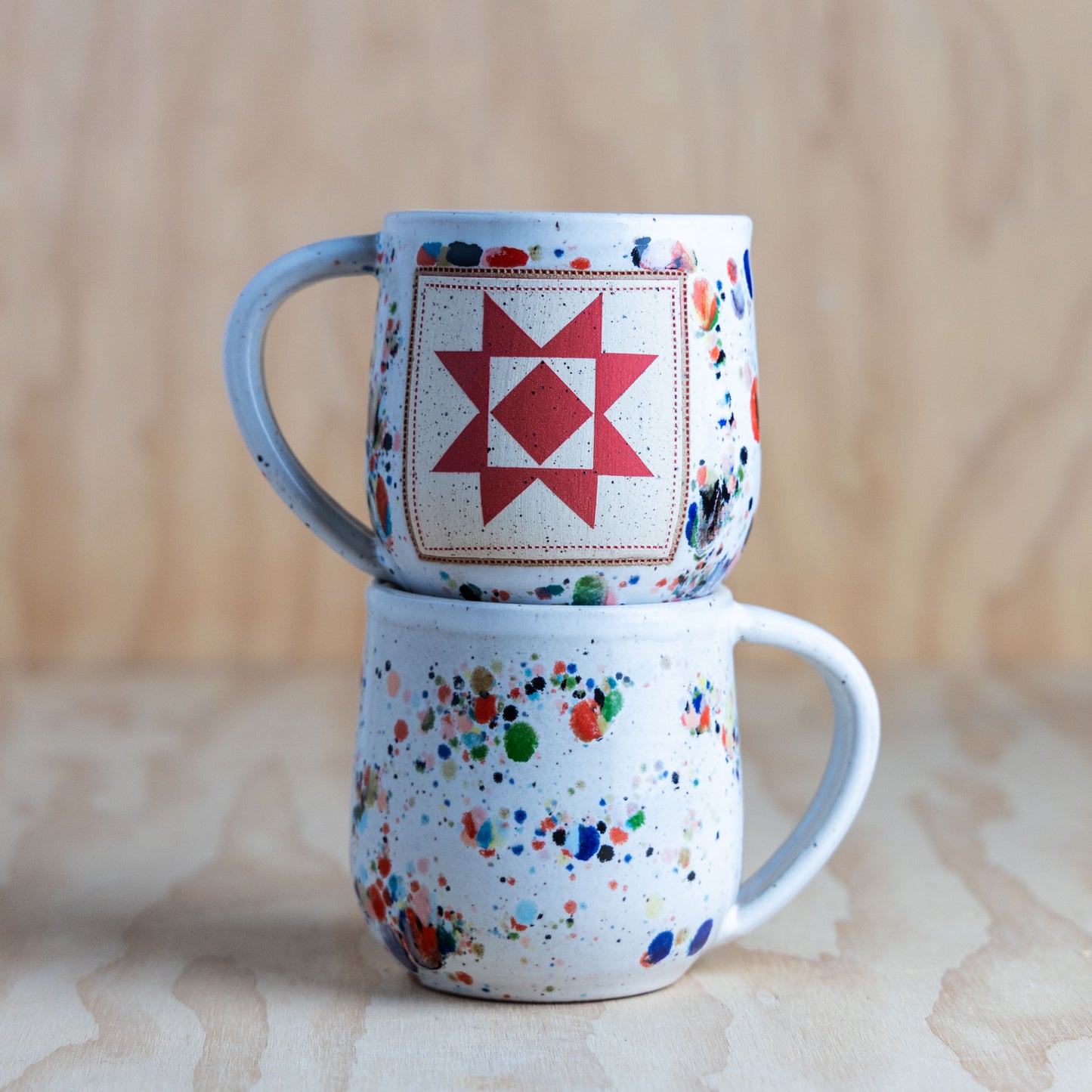 Confetti Sawtooth Mug-Red