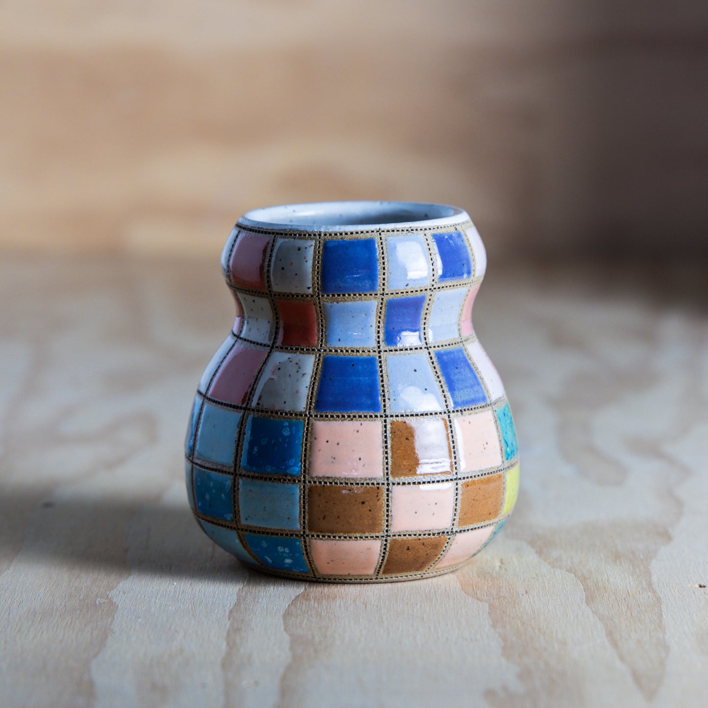 9 Patch Quilted Belly Vase