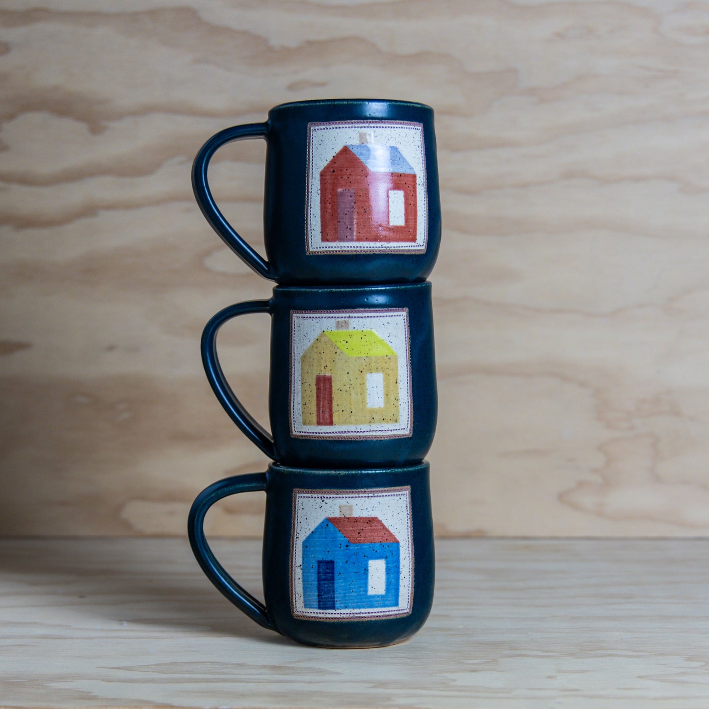 House Quilt Mug-Yellow
