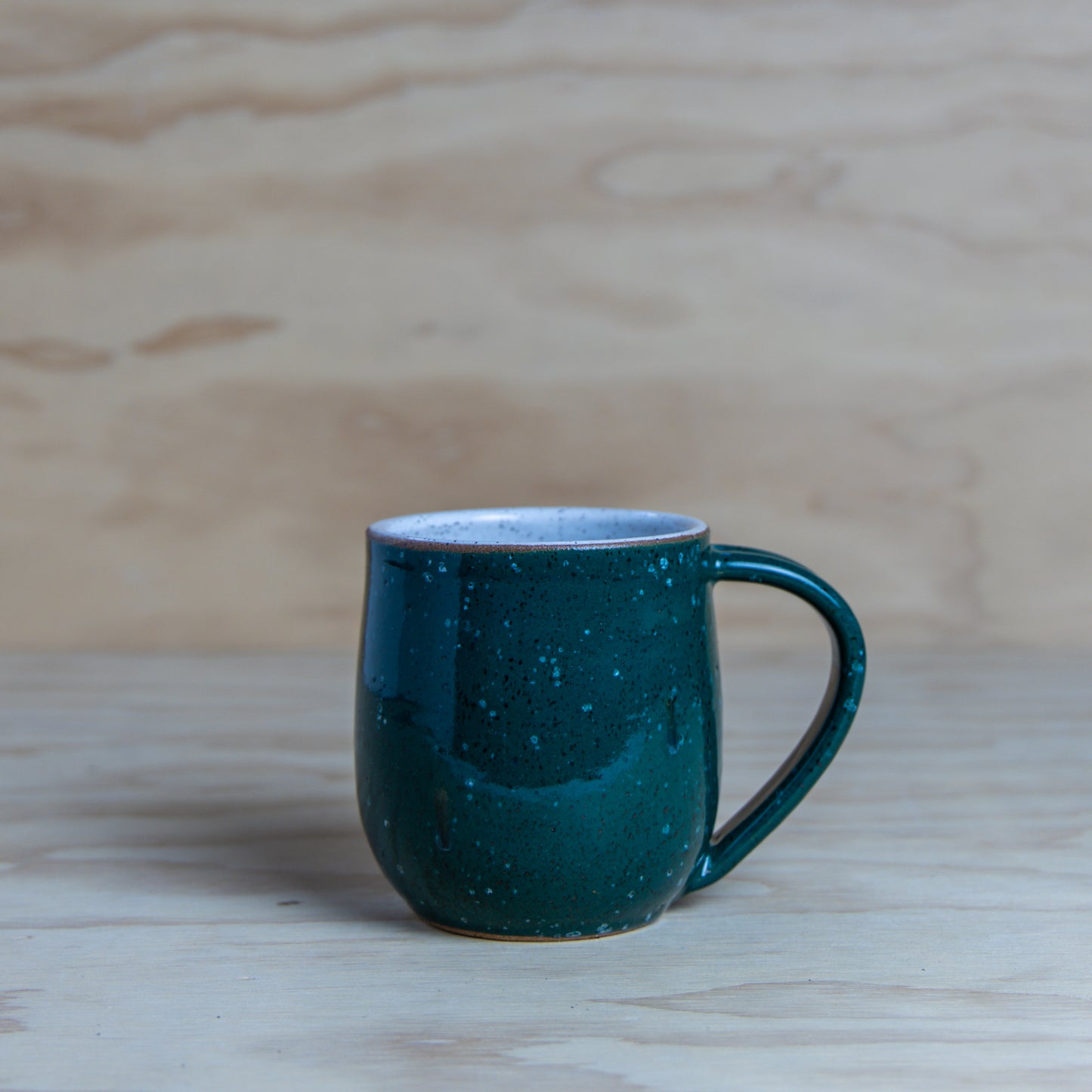 Teal White Specs Ohio Star Quilt Mug