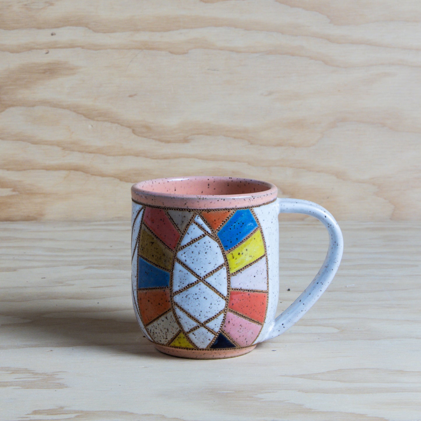 Vintage Wedding Ring Quilted Mug-Peachy