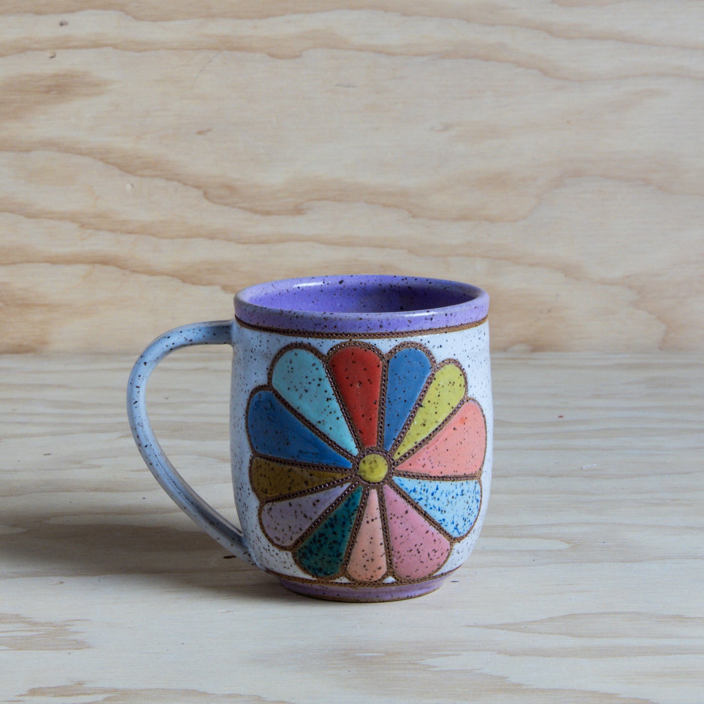 Vintage Flower Quilt Mug-Purple
