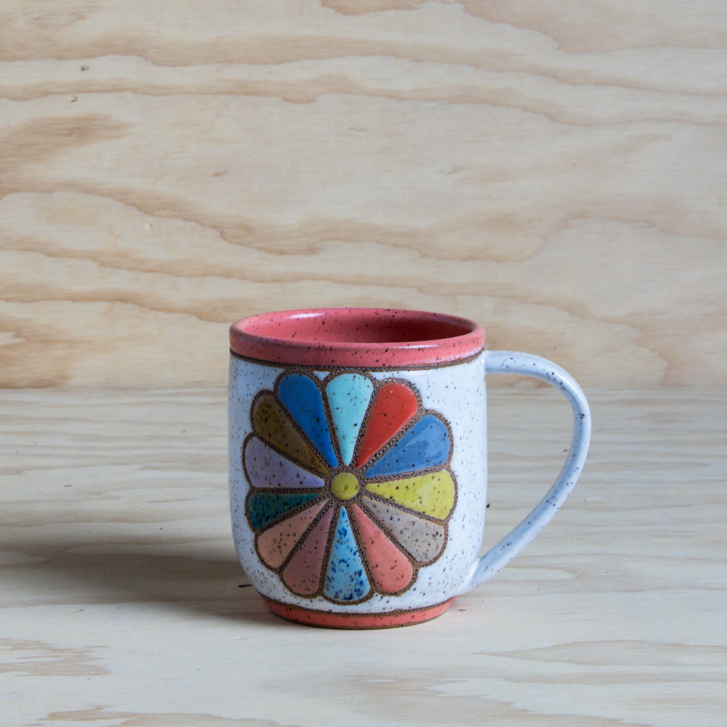 Vintage Flower Quilt Mug-Red