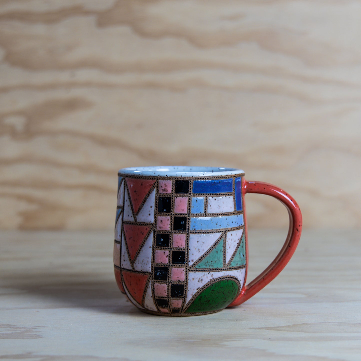 Improv Quilted Sawtooth Mug-Red