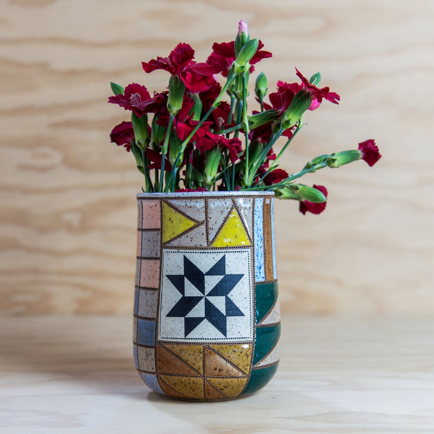Improv Quilt Vase