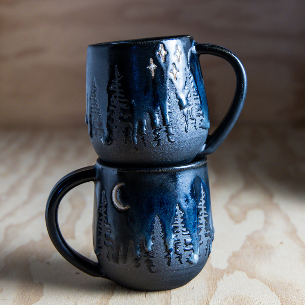 Drippy Midnight Pine Tree Mug