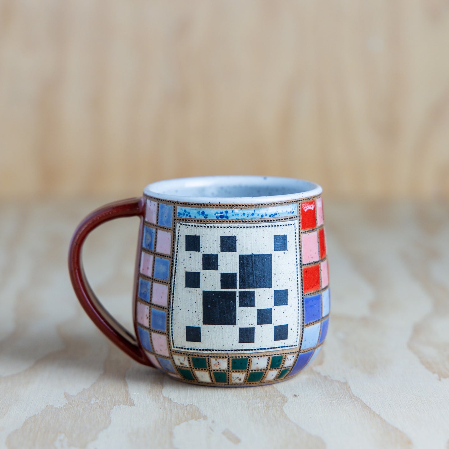 9 Patch Domino Block Quilted Mug