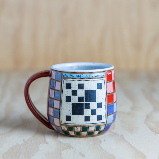 9 Patch Domino Block Quilted Mug