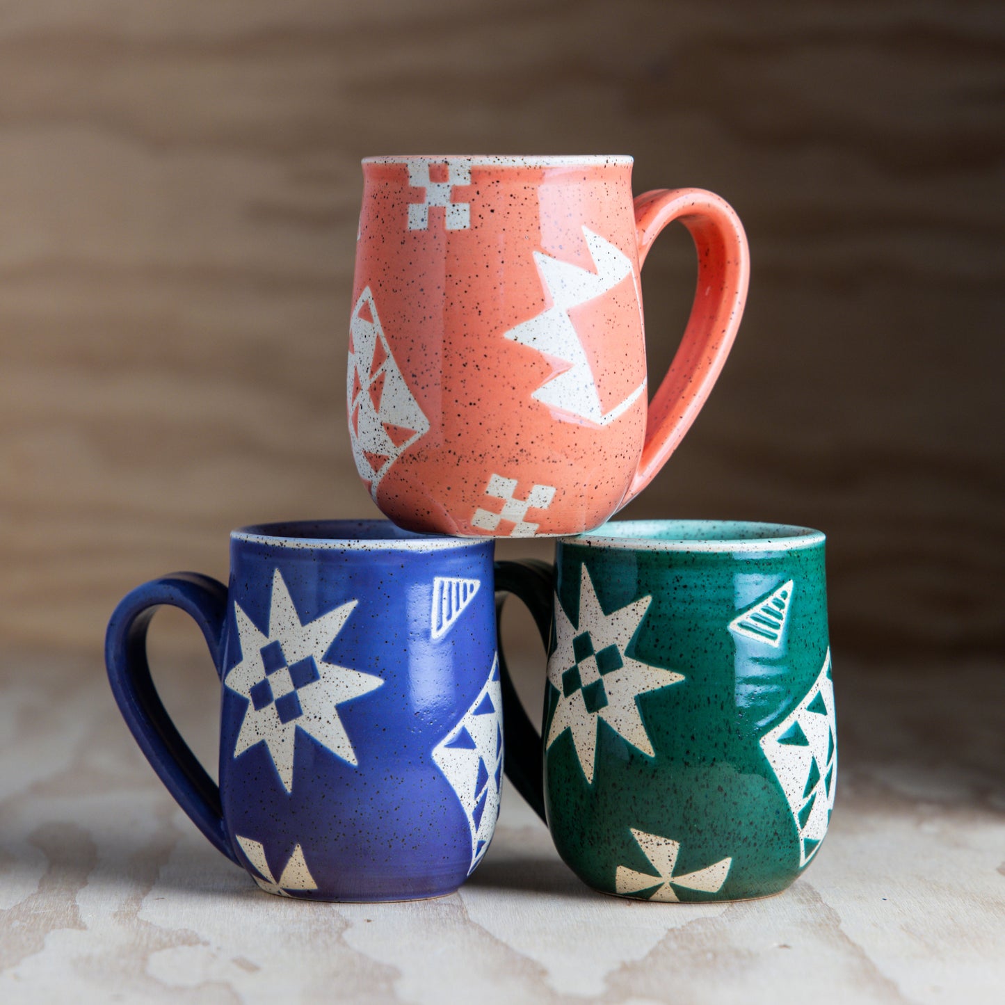 Inverse Block Print Quilt Mug-Purple