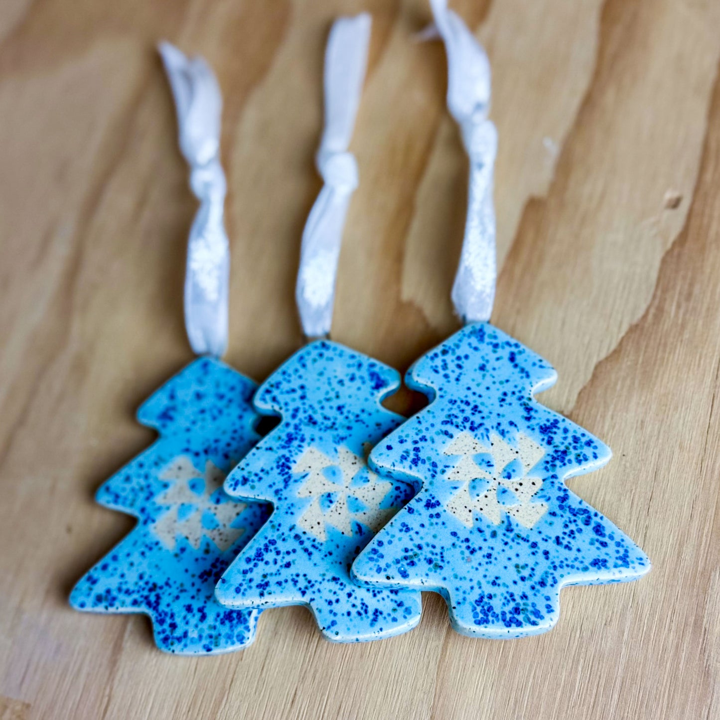 Speckled Blue Flying Geese Ornament