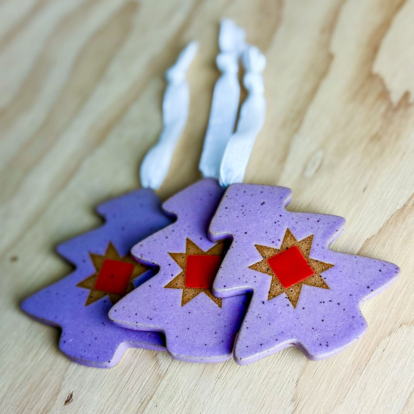 Purple Red Sawtooth Star Ornament