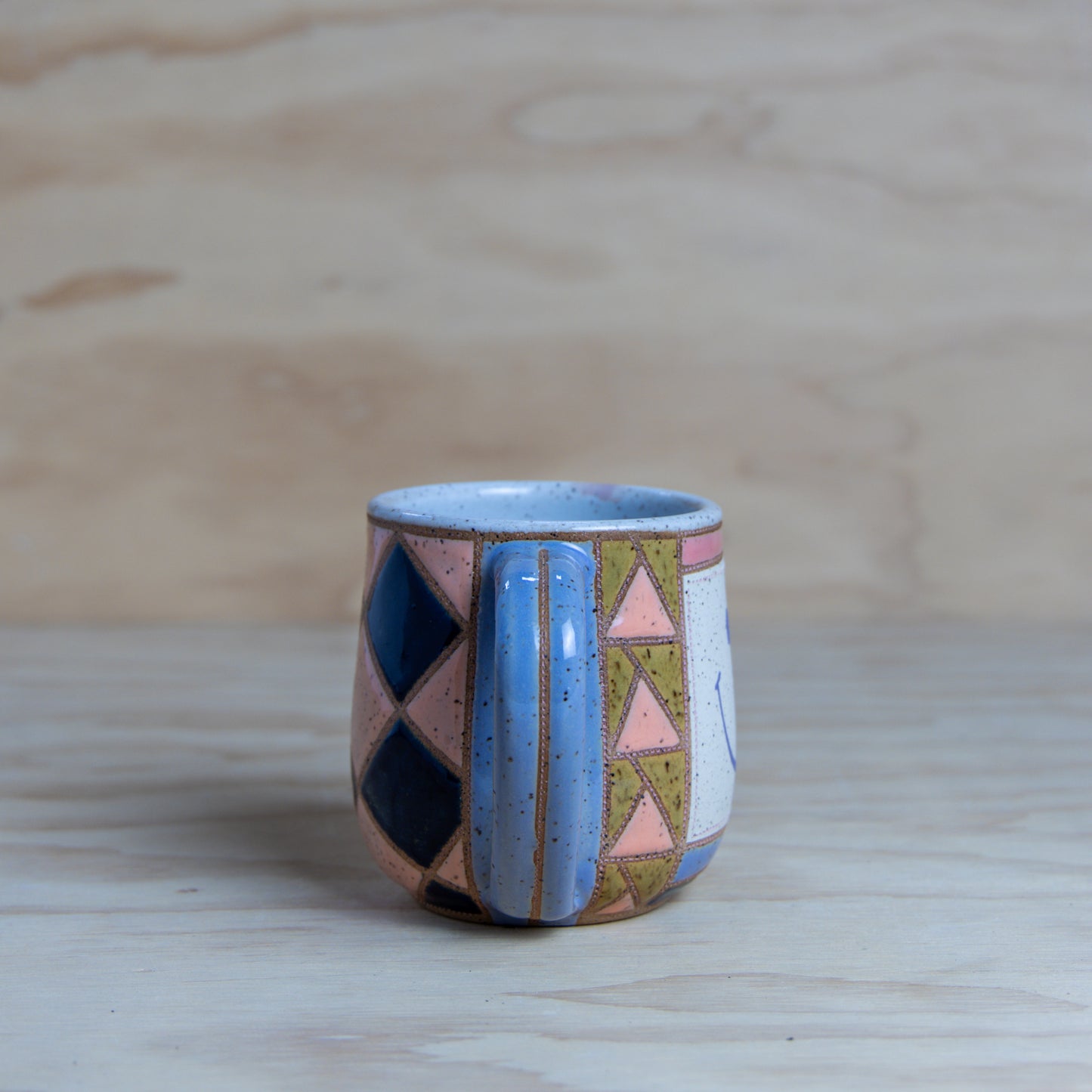 Smiley Improv Quilt Mug