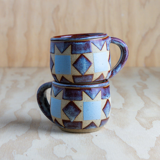 Mini Sawtooth Quilt Mug-Cozy Brown