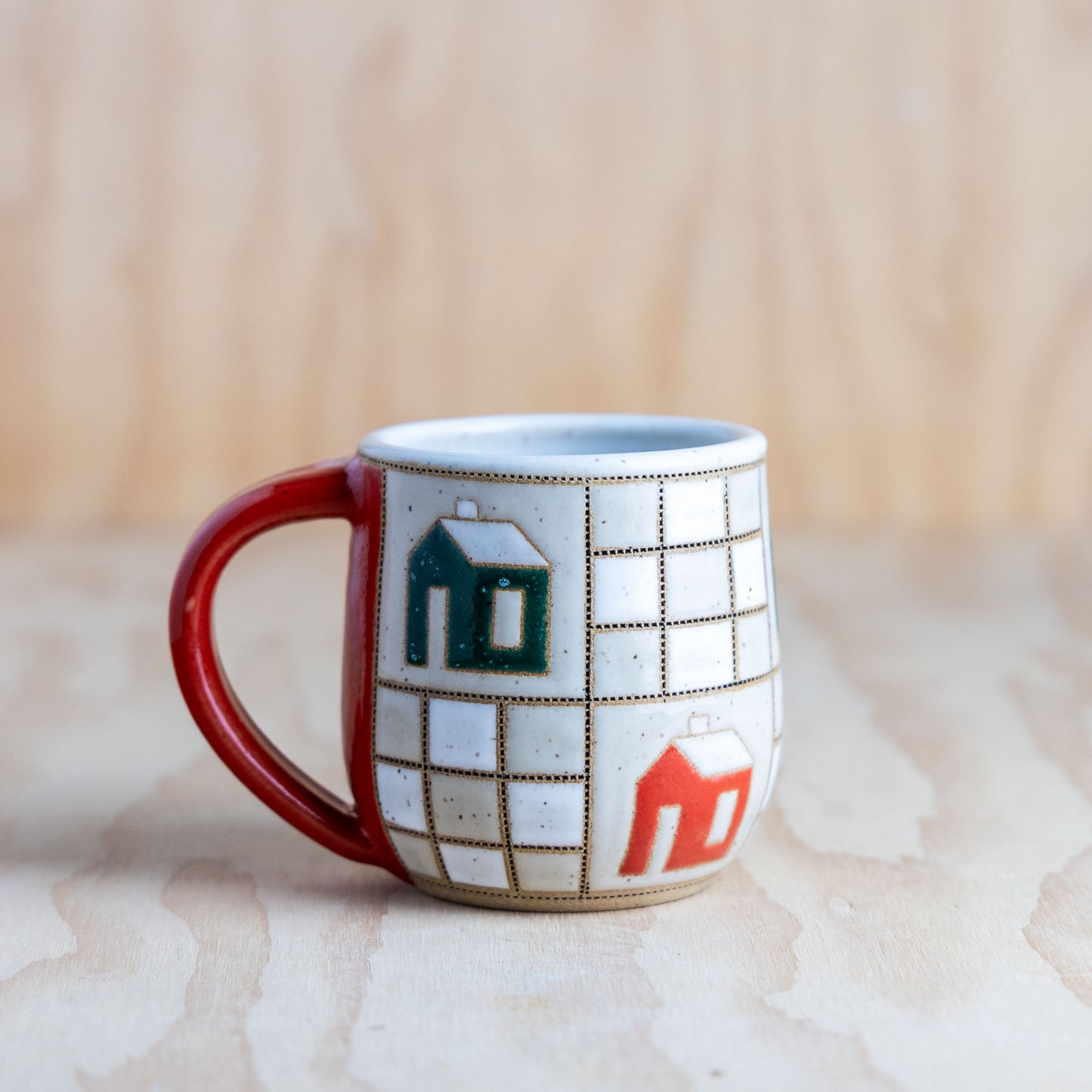 9 Patch House Mug-Red/Cream