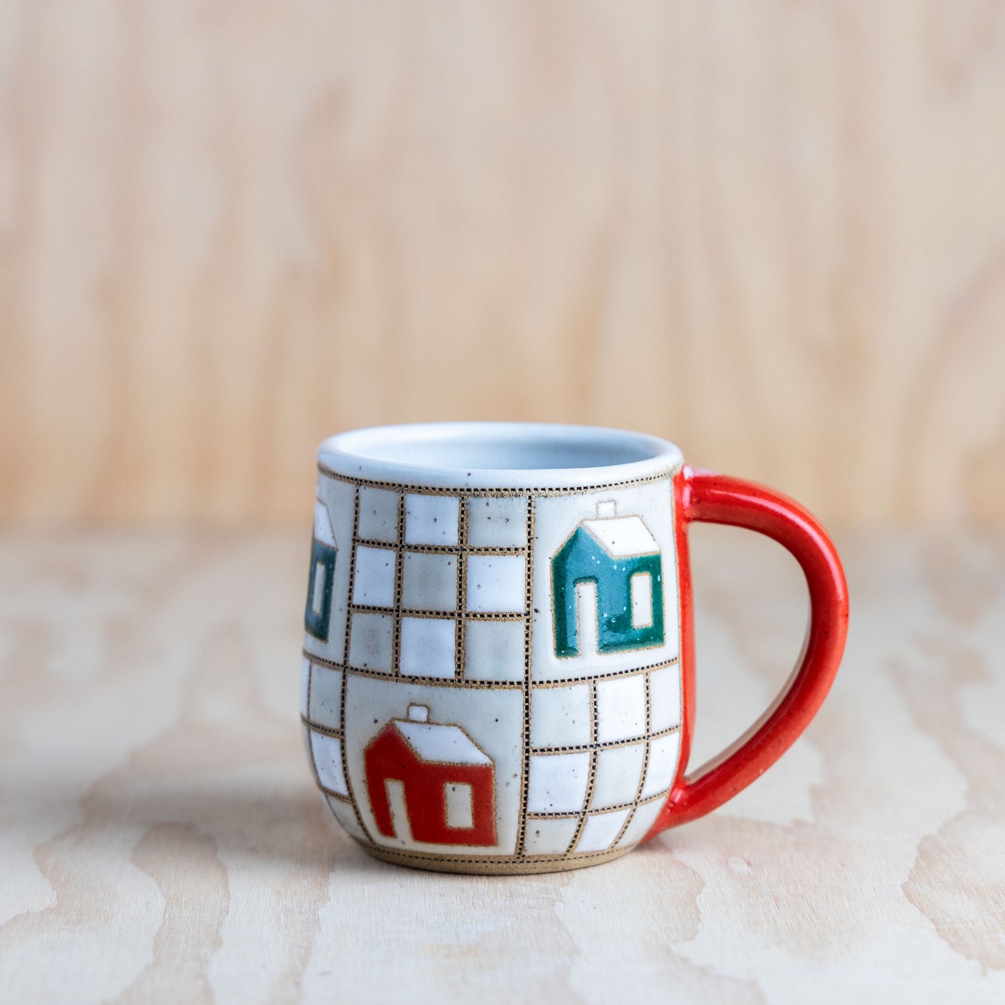 9 Patch House Mug-Red/Cream