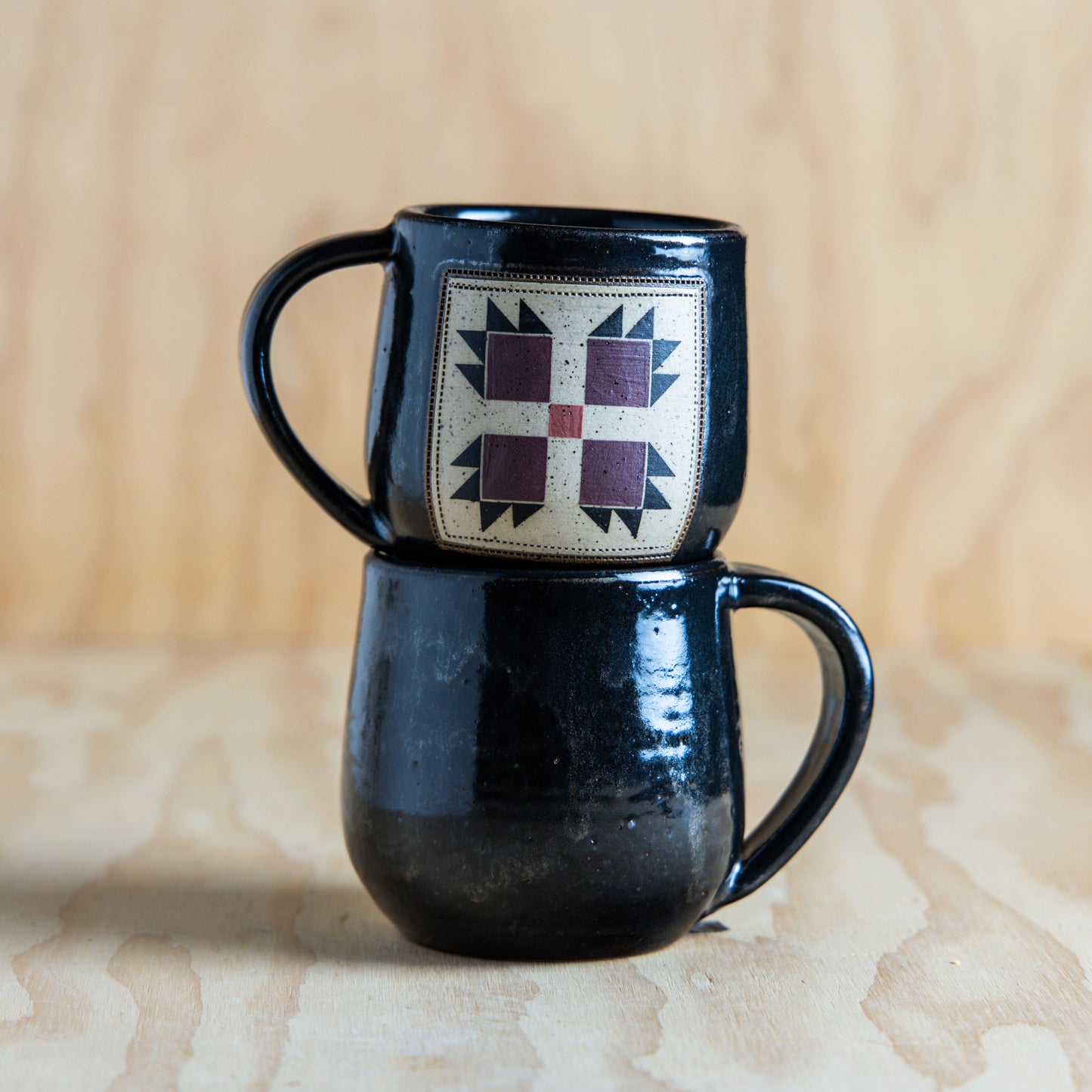 Bear Paw Shimmer Quilt Block Mug