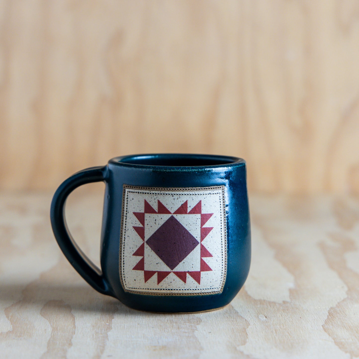 Union Square Quilt Mug-Red Wine