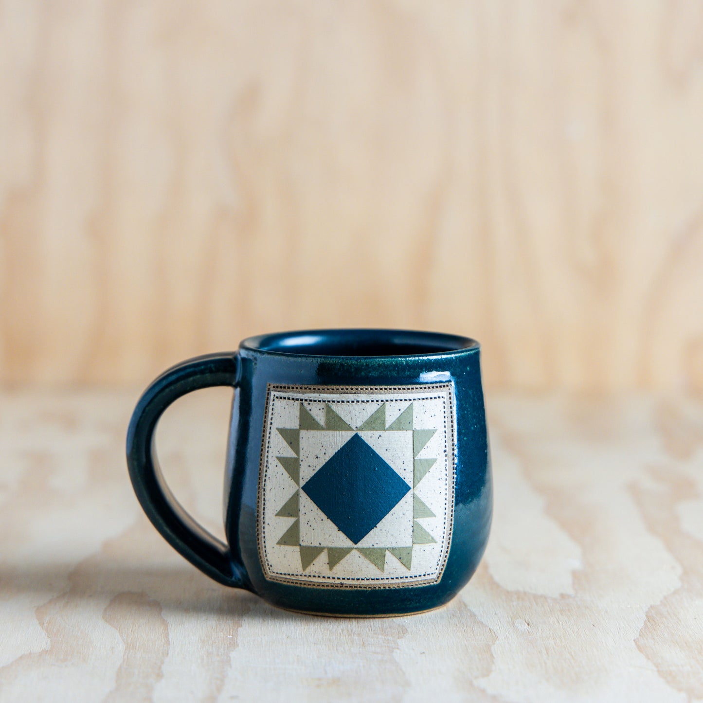 Imperfect Union Square Quilt Mug-Teal