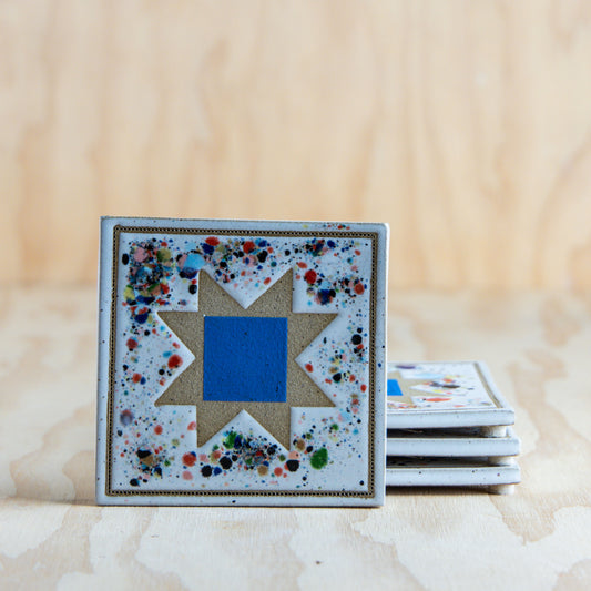 Sawtooth Coaster-Set of 2-Confetti