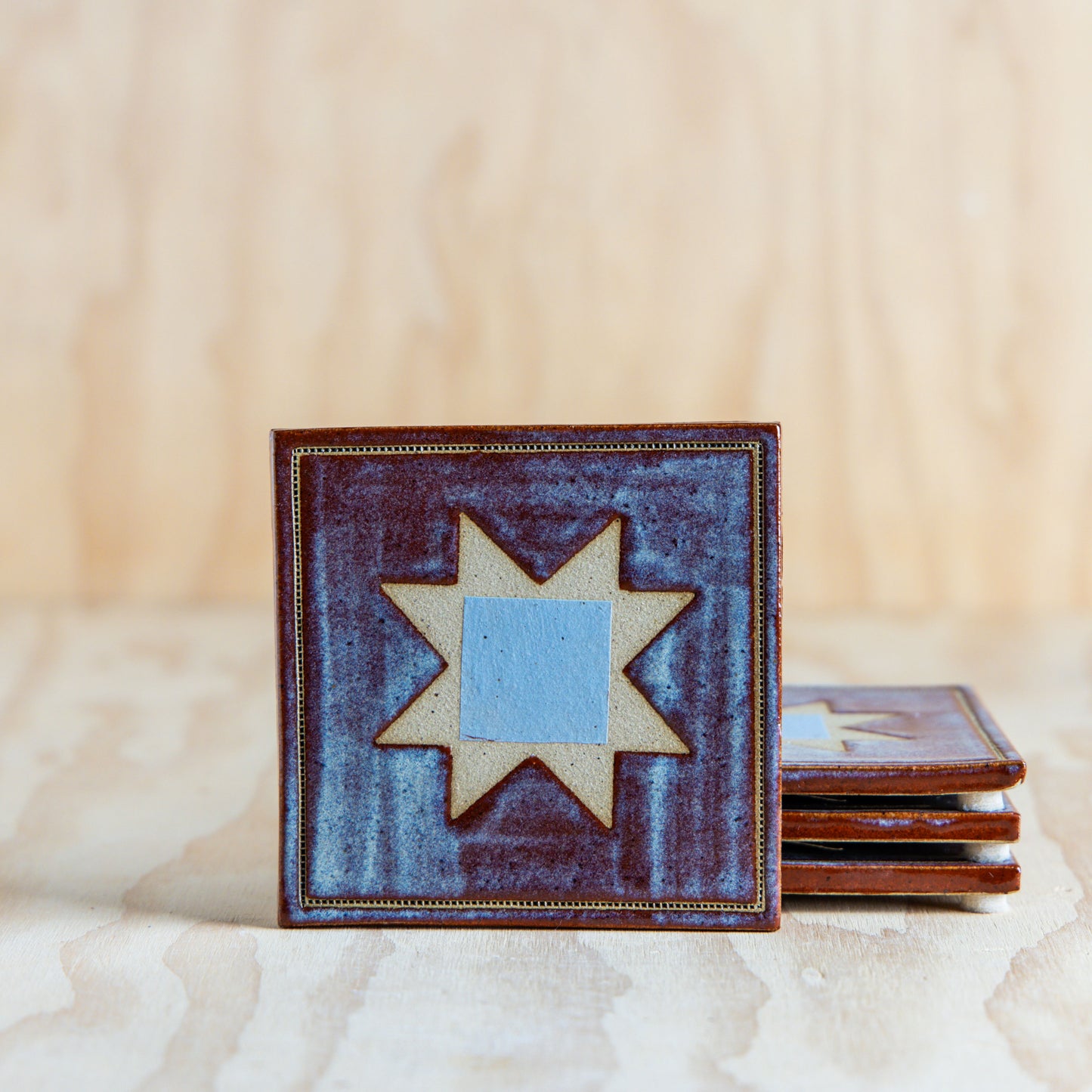 Sawtooth Coaster-Set of 2-Cozy Brown