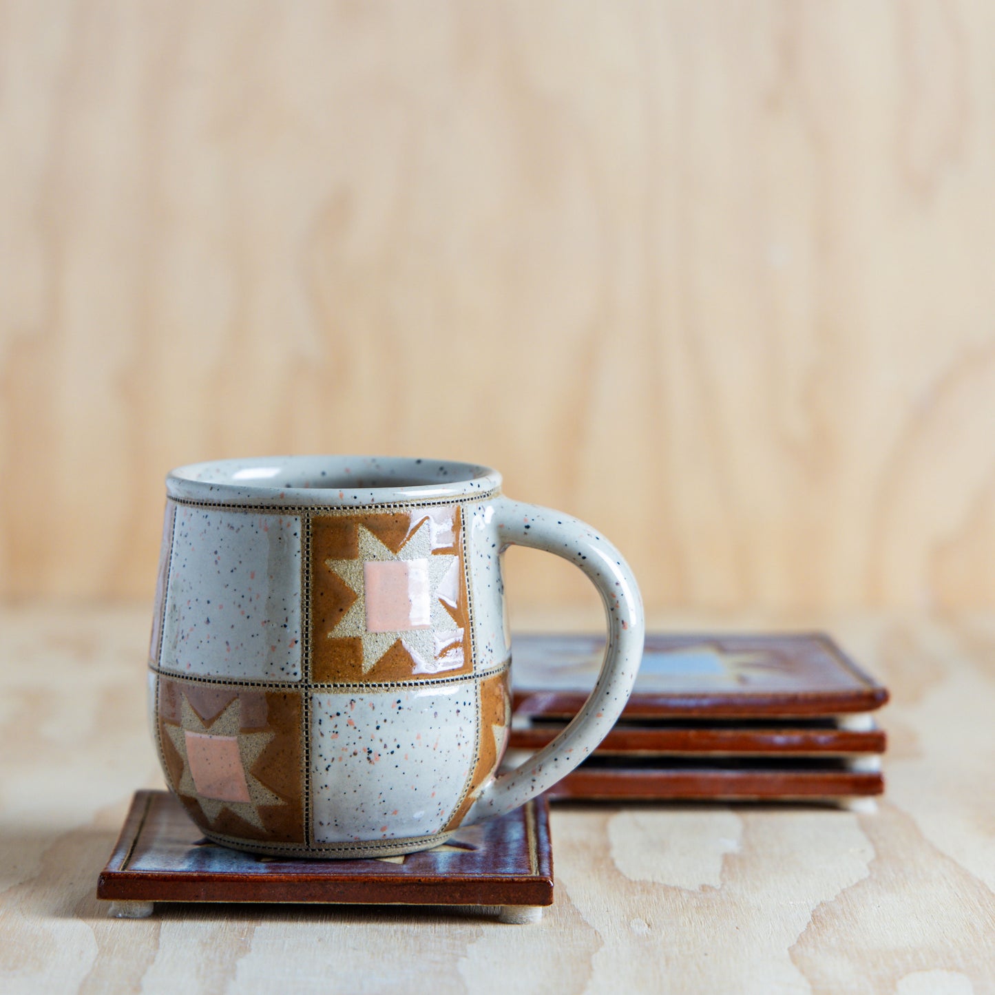 Sawtooth Coaster-Set of 2-Cozy Brown