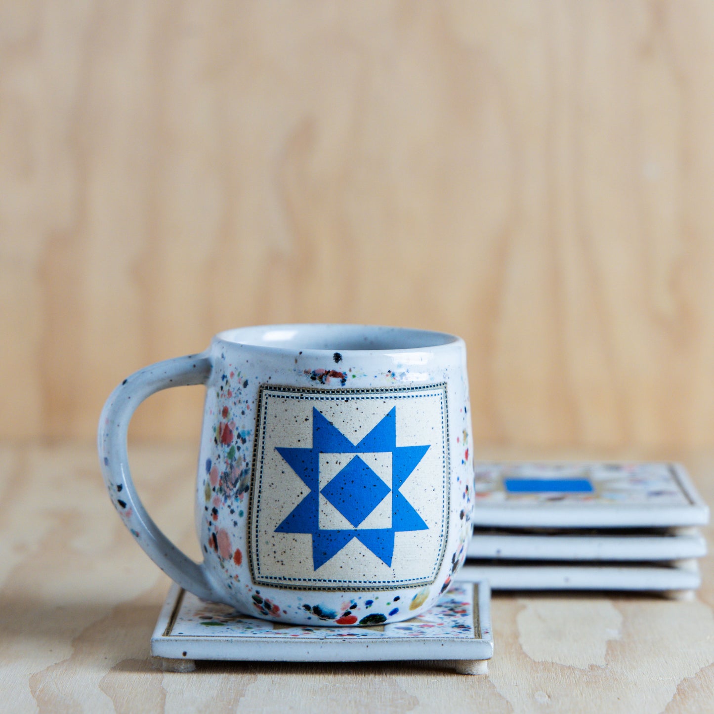 Sawtooth Coaster-Set of 2-Confetti