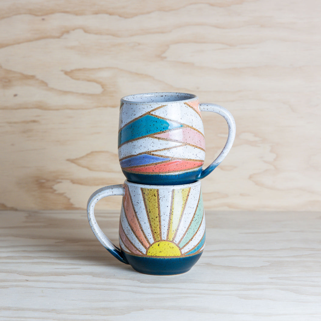 Rainbow Sun Ceramic Mug