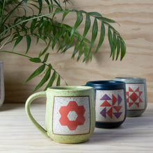 Load image into Gallery viewer, Hexagon Flower Quilt Mug-Coral
