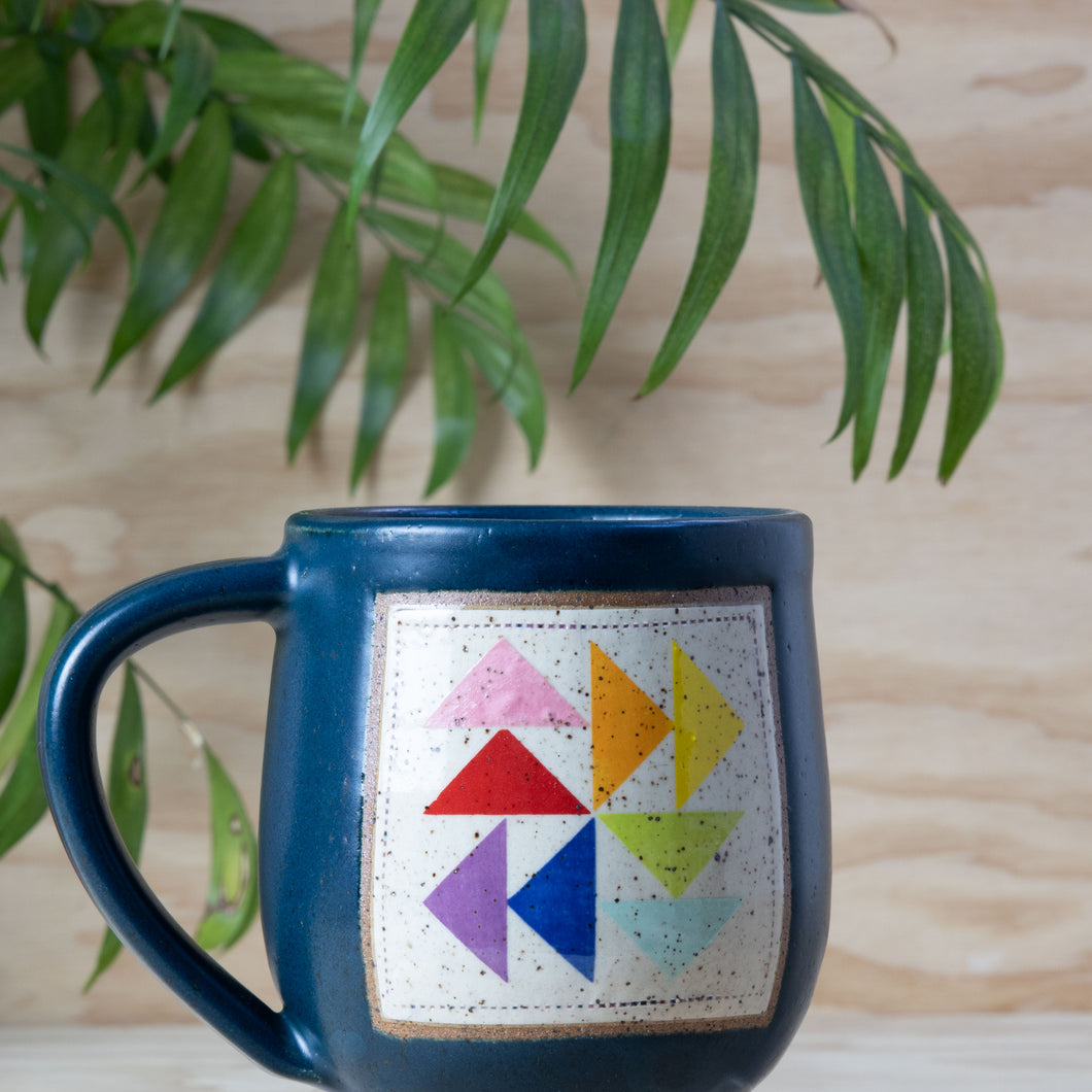 Imperfect *Glaze Imperfection* Rainbow Flying Geese Mug #2