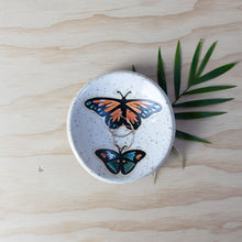 Load image into Gallery viewer, Orange/Teal Butterfly Jewelry Dish
