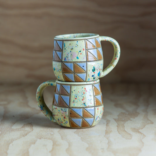 Confetti HST Quilted Mug-Yellow/Purple