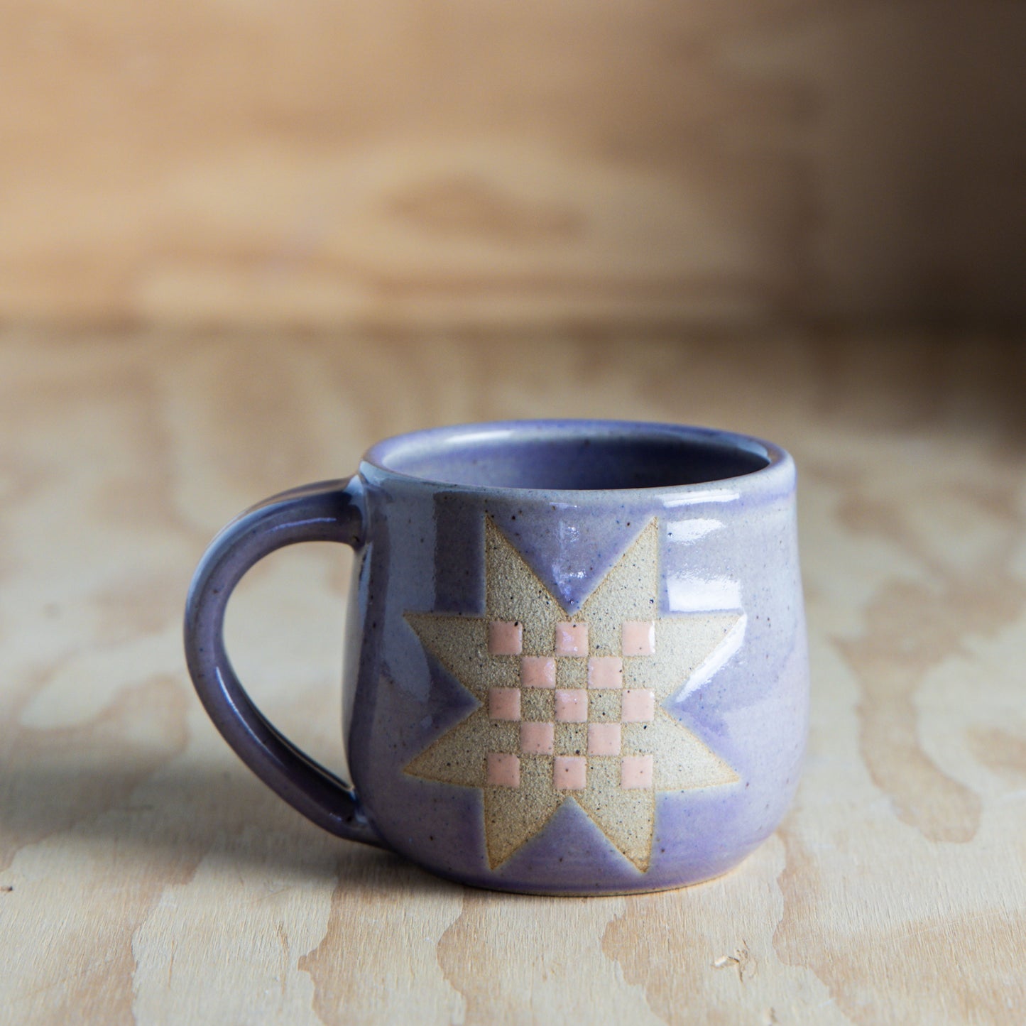 Checkerboard Sawtooth Mug-Light Purple