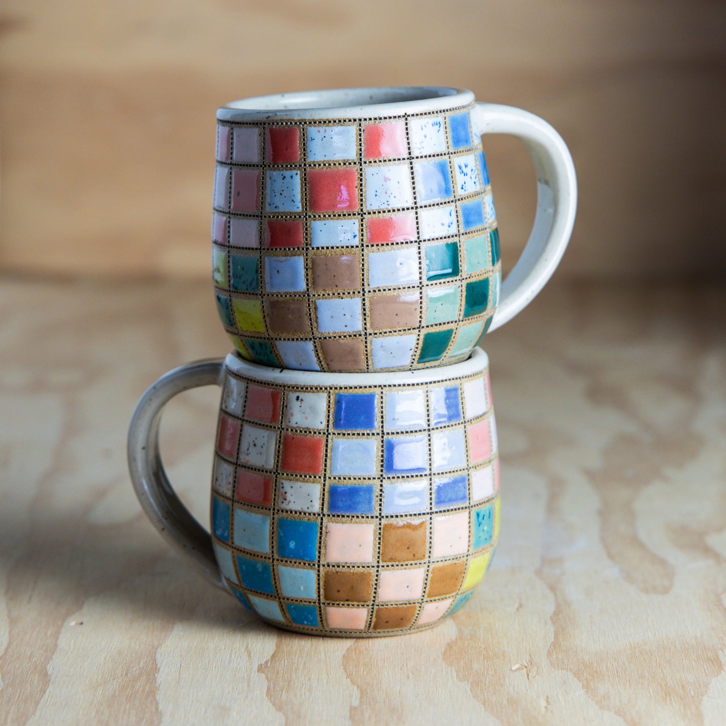 10-12oz-9 Patch Quilt Mug