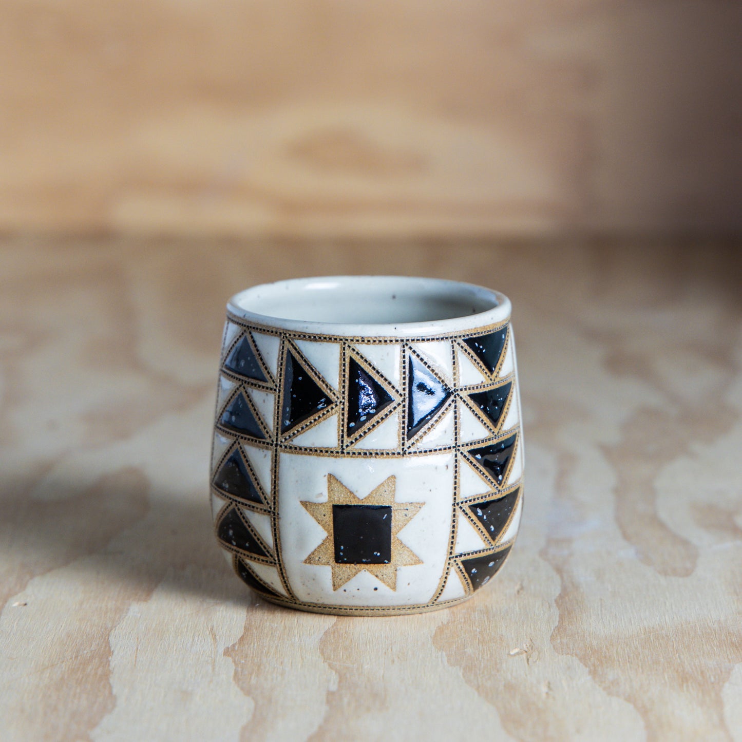 Black and Cream Improve Quilt Mug