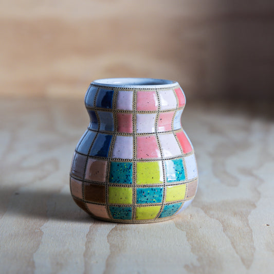 9 Patch Quilted Belly Vase