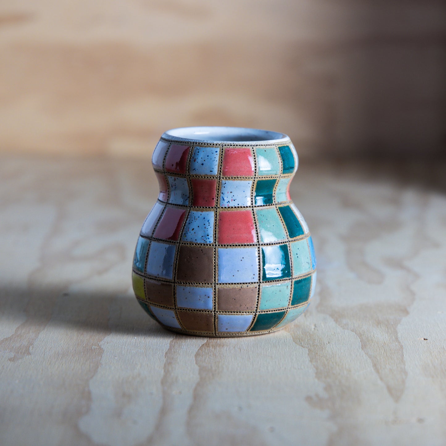 9 Patch Quilted Belly Vase