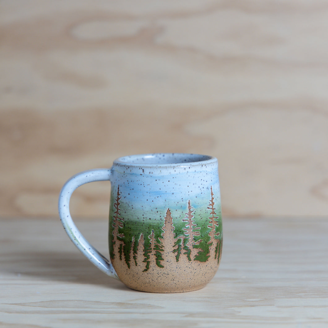 Olive and Blue Sky Pine Tree Mug