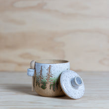 Load image into Gallery viewer, Olive Pine Tree Salt/Sugar Jar w/spoon
