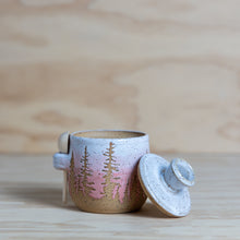 Load image into Gallery viewer, Pink Pine Tree Salt/Sugar Jar w/spoon
