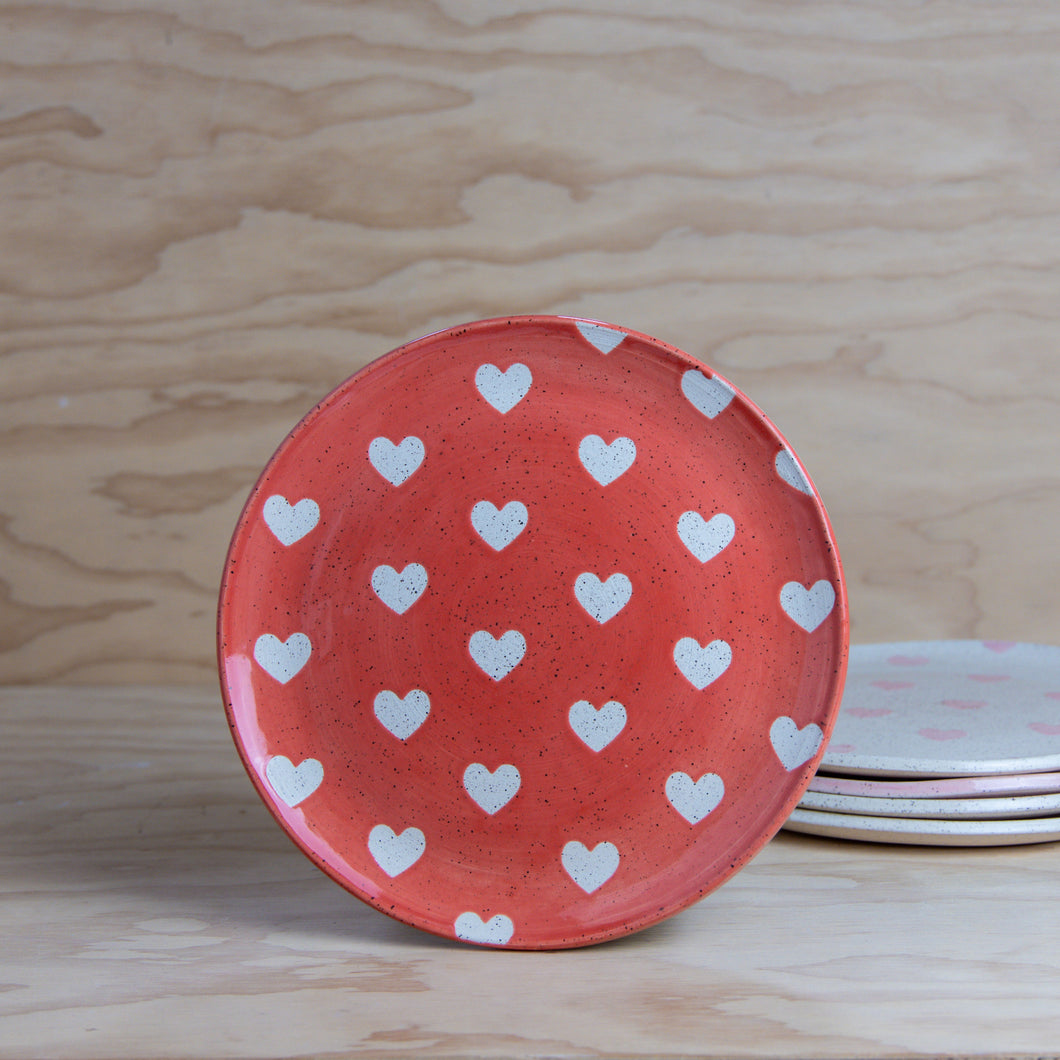 PRE-ORDER Solid Red Heart Plate