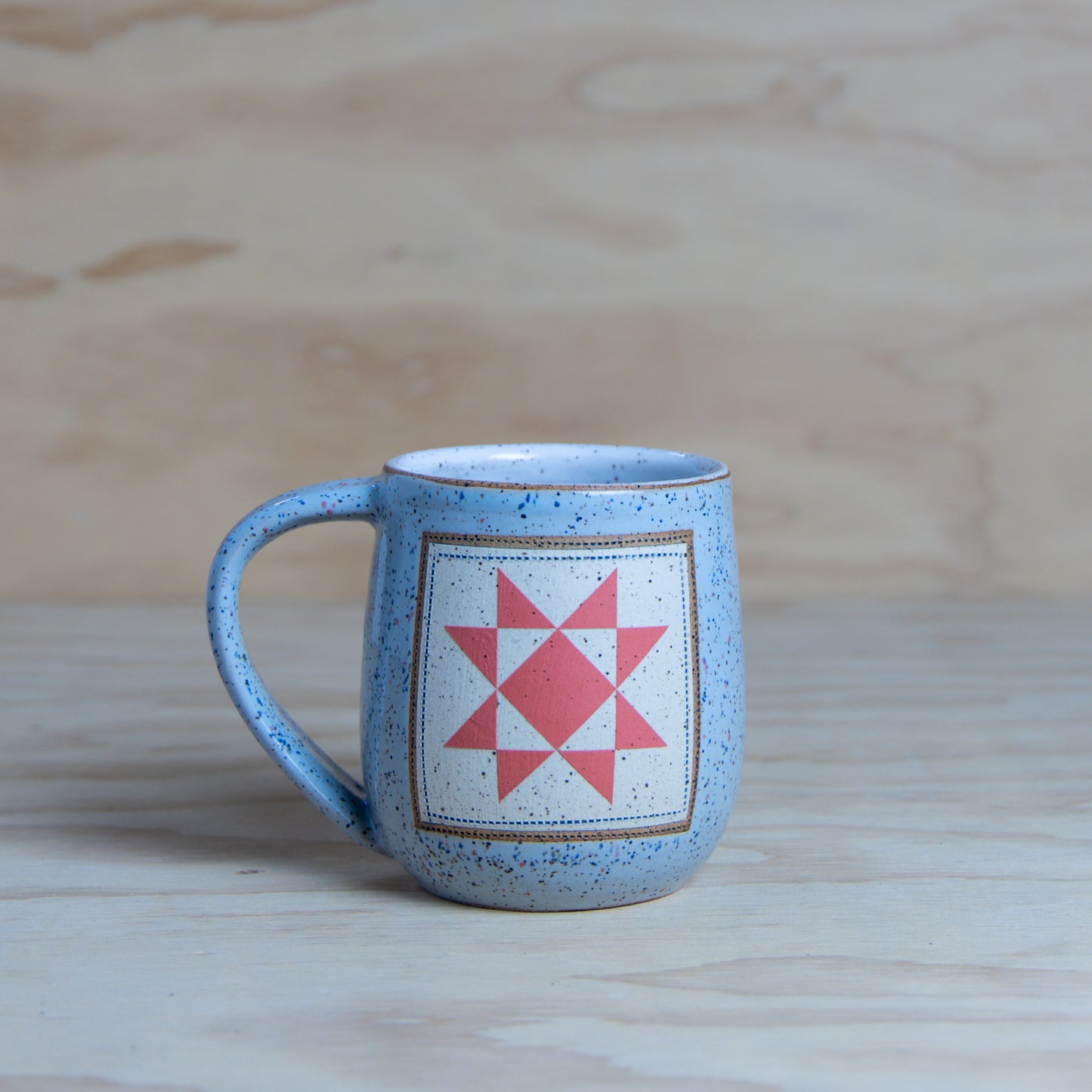 Blue Coral Sawtooth Quilt Mug