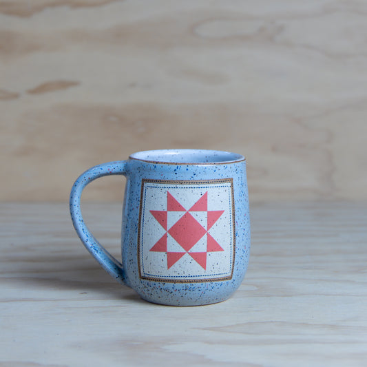 Blue Coral Sawtooth Quilt Mug
