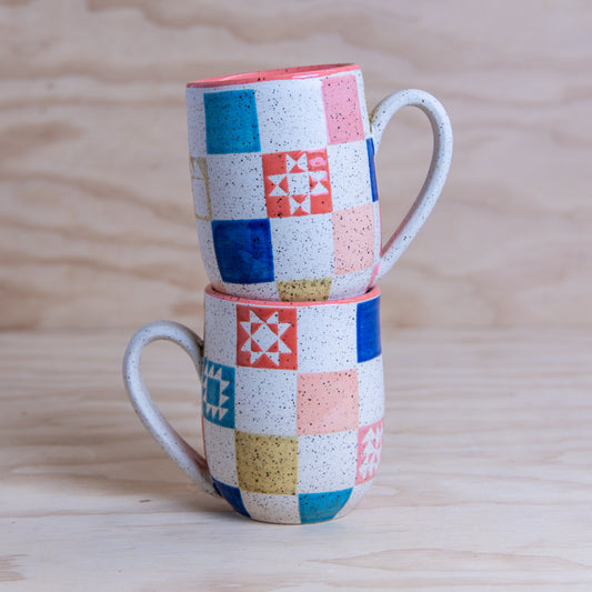 Checkered Patchwork Mug