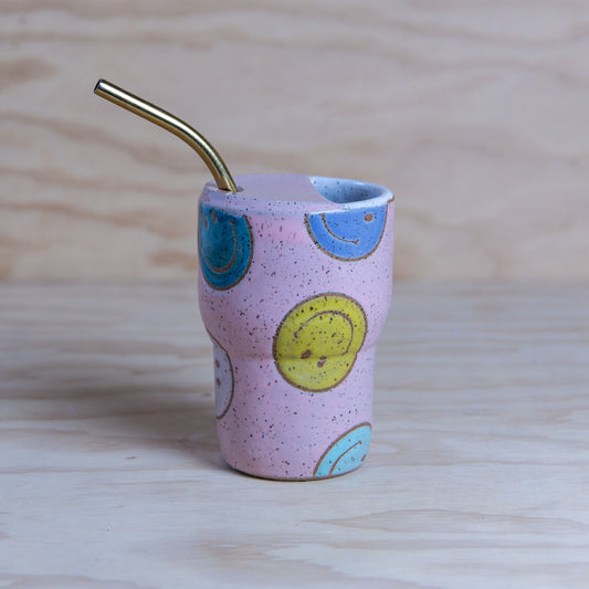 Pink Smiley To-Go Mug