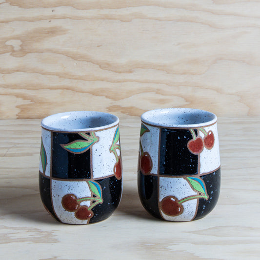 Checkered Cherry Fruit Tumbler