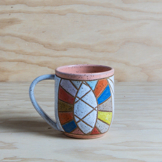 Vintage Wedding Ring Quilted Mug-Peachy