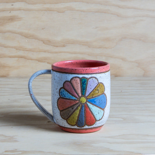 Vintage Flower Quilt Mug-Red