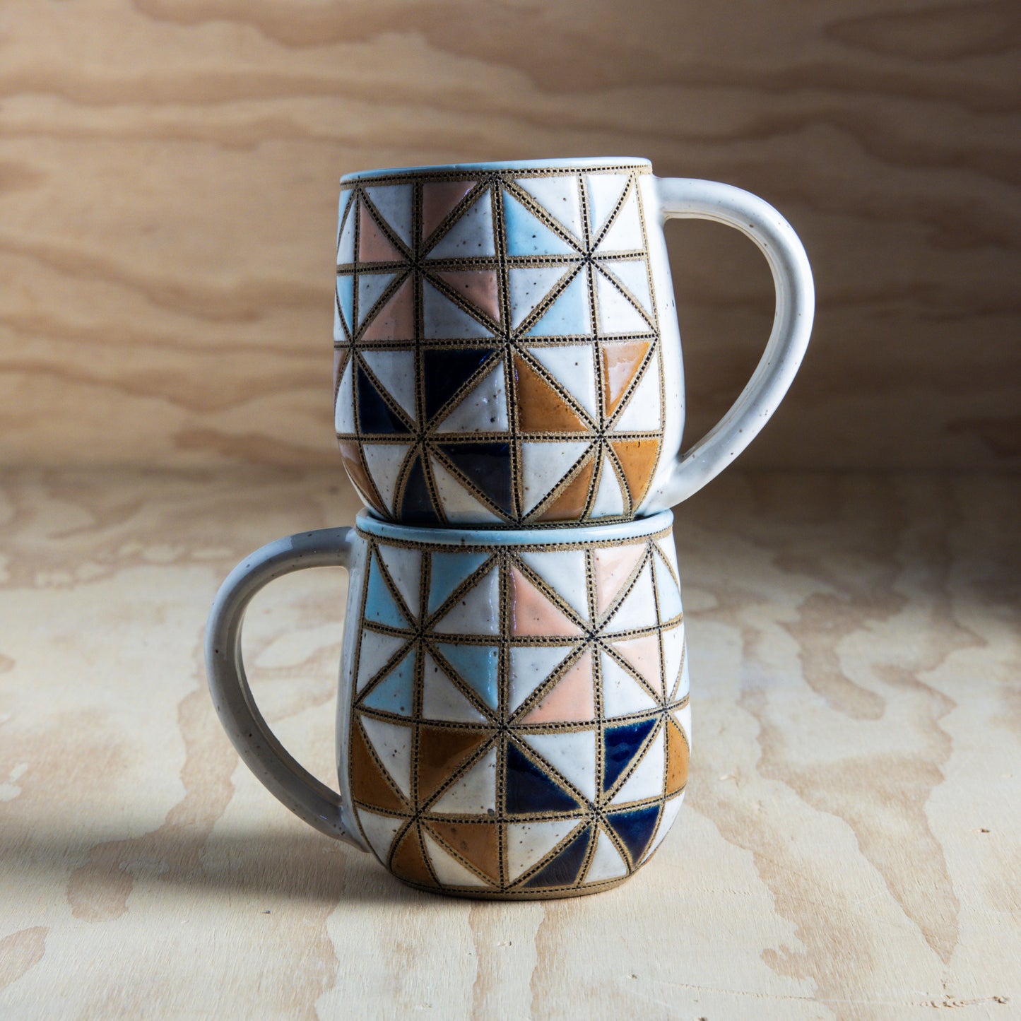Imperfect Pinwheel Quilt Mug-Blue