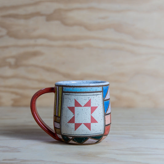 Improv Quilted Sawtooth Mug-Red