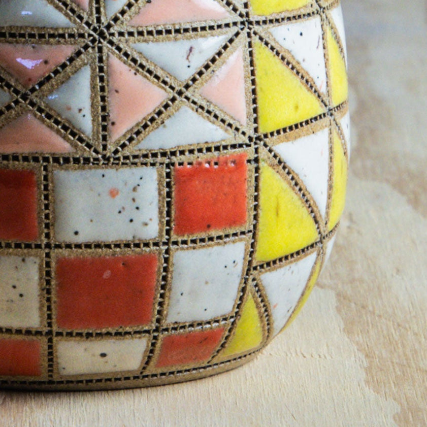 Imperfect Rainbow Improv Quilted Mug